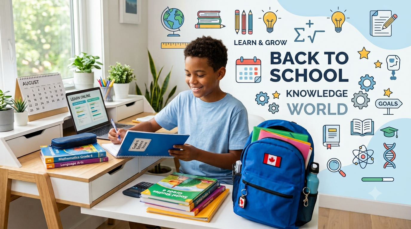 Smiling student getting ready for back to school