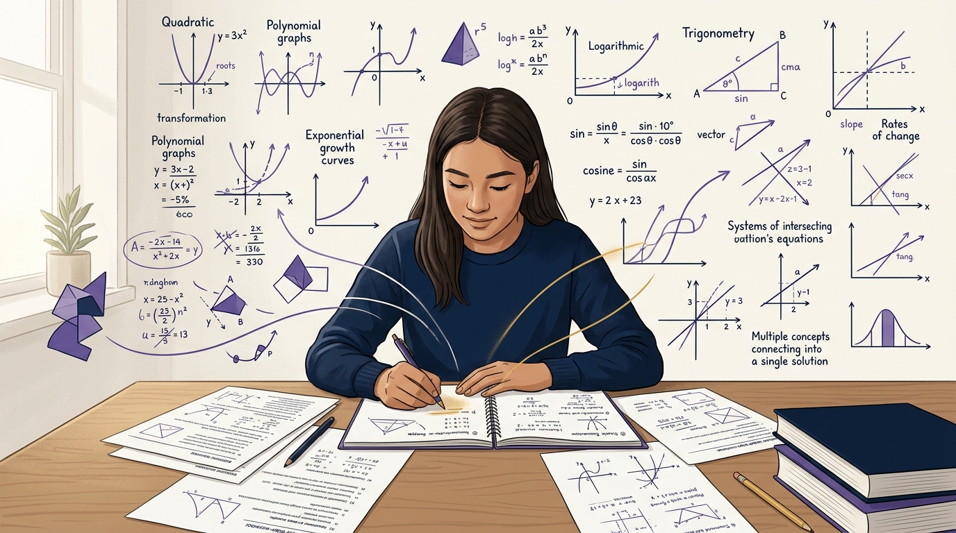 Student working through math problems with a KW Education tutor